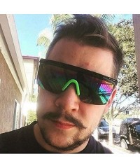 Goggle 80's Neon Semi Rimless Style Retro Rainbow Mirrored Transparent Lens ZigZag Sunglasses - C018DASIW3H $21.71