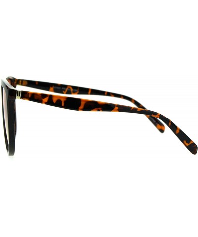 Oversized Oversize Thin Plastic Flat Top Mob Color Oceanic Gradient Lens Sunglasses - Tortoise Red Yellow - CE17AZA03XO $10.83