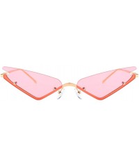 Rimless Small Rimless Cateye Party Sunglasses for Women - Unique Fashion Eyewear Shades for Small face - Pink - CC19644UHAL $...