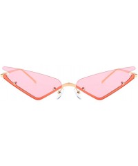 Rimless Small Rimless Cateye Party Sunglasses for Women - Unique Fashion Eyewear Shades for Small face - Pink - CC19644UHAL $...