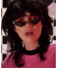 Rimless Small Rimless Cateye Party Sunglasses for Women - Unique Fashion Eyewear Shades for Small face - Pink - CC19644UHAL $...