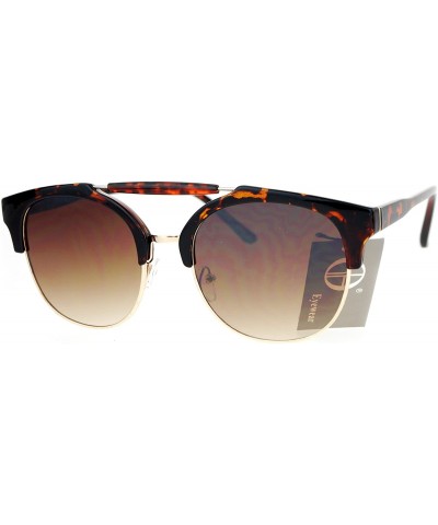Aviator Vintage Retro Sunglasses Bold Arched Top Designer Fashion Shades - Tortoise (Brown) - CW187525SI0 $22.19