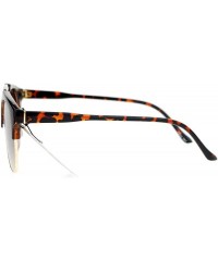 Aviator Vintage Retro Sunglasses Bold Arched Top Designer Fashion Shades - Tortoise (Brown) - CW187525SI0 $14.20