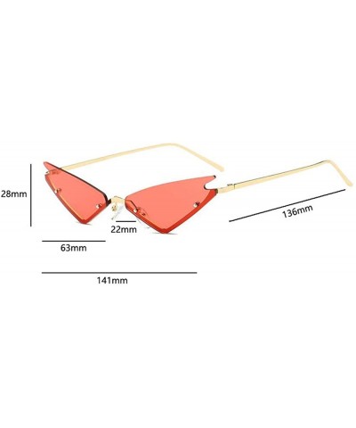 Rimless Small Rimless Cateye Party Sunglasses for Women - Unique Fashion Eyewear Shades for Small face - Pink - CC19644UHAL $...