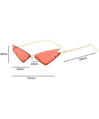 Rimless Small Rimless Cateye Party Sunglasses for Women - Unique Fashion Eyewear Shades for Small face - Pink - CC19644UHAL $...