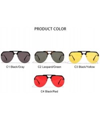 Oversized Sunshade Women Sunglasses Personality Retro Half-Frame Glasses Hip Hop Sunglasses Tide Oversized Sunglasses - CS198...