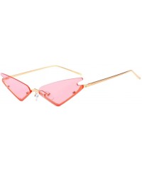 Rimless Small Rimless Cateye Party Sunglasses for Women - Unique Fashion Eyewear Shades for Small face - Pink - CC19644UHAL $...