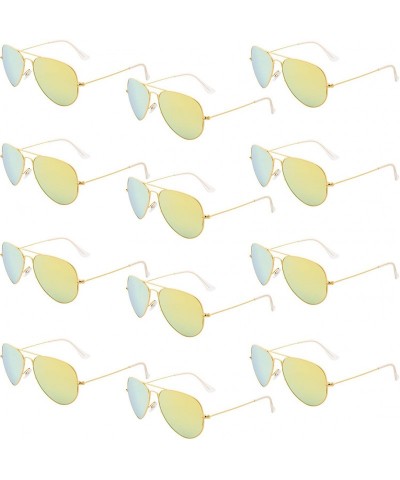 Aviator Wholesale Stylish Bulk Lot Aviator Party Sunglasses Bulk for Men and Women 3025 Shipping from USA - 12 PACK - C418GYI...