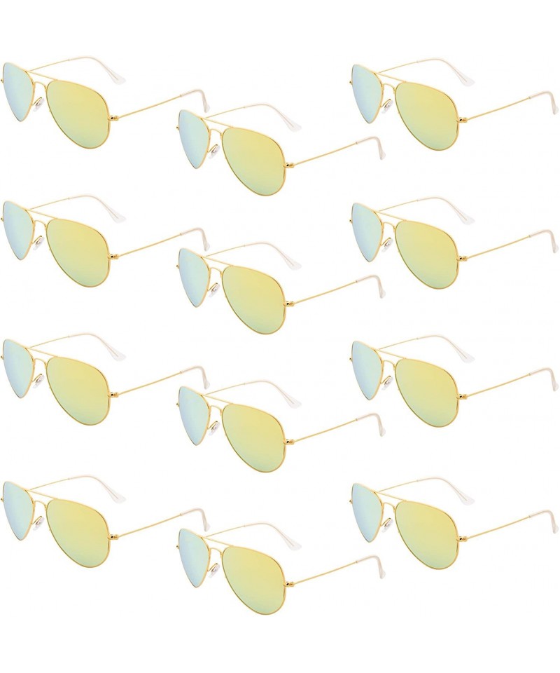 Aviator Wholesale Stylish Bulk Lot Aviator Party Sunglasses Bulk for Men and Women 3025 Shipping from USA - 12 PACK - C418GYI...