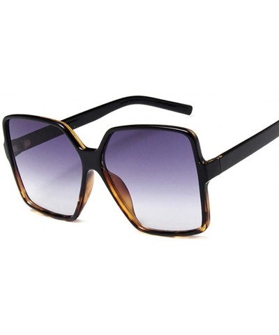 Oversized Oversized Sunglasses Transparent Gradient - Leopard Brown - C3198XZ8SML $10.99