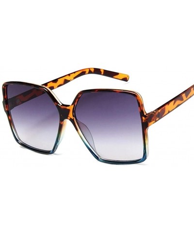 Oversized Oversized Sunglasses Transparent Gradient - Leopard Brown - C3198XZ8SML $10.99