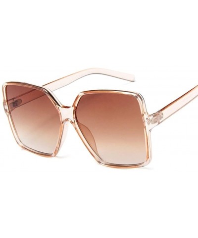 Oversized Oversized Sunglasses Transparent Gradient - Leopard Brown - C3198XZ8SML $10.99