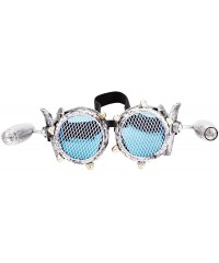 Goggle Steampunk Glasses Rave Retro Vintage Spikes Goggles Cosplay Halloween - Vintage Silver - CX18HSUEKX9 $11.40