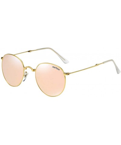 Round Polarized Sunglasses Folding Browline Chaofanjiancai - Coffee02 - CL18WGO30G7 $39.17