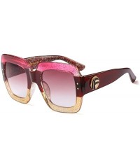 Goggle Oversized Square Sunglasses Women Inspired Multi Tinted Frame Fashion Modern Shades - C3 - CU187GDM4EL $14.64