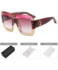 Goggle Oversized Square Sunglasses Women Inspired Multi Tinted Frame Fashion Modern Shades - C3 - CU187GDM4EL $14.64