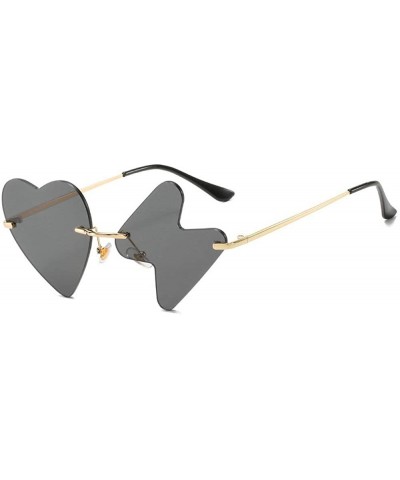 Goggle Fashion Women Love Heart Shaped Sunglasses Vintage frameless sunglasses men's Red Yellow Chic unique sun glasses - CI1...