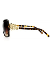 Square Womens Square Frame Sunglasses Classic Design Floral Accent Side UV 400 - Tortoise - CH188LL77UK $9.40