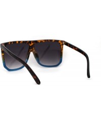 Square Womens Oversize Flat Top Retro Boyfriend Mobster Sunglasses - Tortoise Blue Smoke - CC195KL55TX $12.27