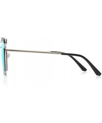 Oversized Women Sunglasses Polarized Cat Eye Oversized Sunglasses For Women - Ice Blue - CG18DTNGKUA $20.19