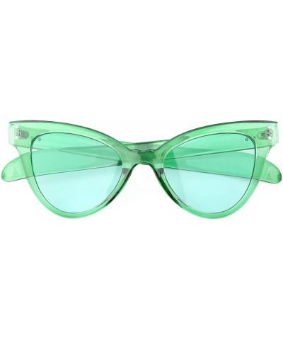 Cat Eye Classic Womens Cat Eye Glasses Sunglasses Tinted Lens UV400 Protection - Green Frame / Green Lens - CJ12O86NOTM $14.89