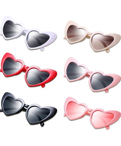 Aviator Heart Shaped Sunglasses Vintage Heart Sunglasses Women Retro Eyeglasses for Shopping Traveling Party Accessories - C6...