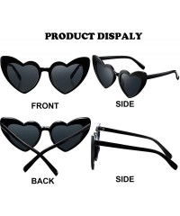 Aviator Heart Shaped Sunglasses Vintage Heart Sunglasses Women Retro Eyeglasses for Shopping Traveling Party Accessories - C6...