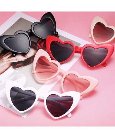 Aviator Heart Shaped Sunglasses Vintage Heart Sunglasses Women Retro Eyeglasses for Shopping Traveling Party Accessories - C6...
