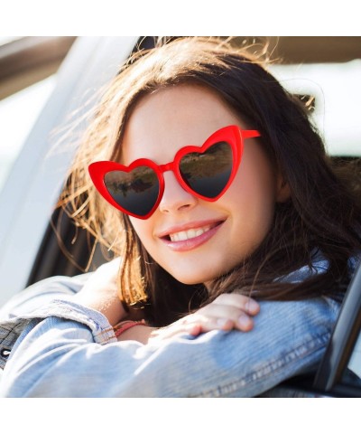 Aviator Heart Shaped Sunglasses Vintage Heart Sunglasses Women Retro Eyeglasses for Shopping Traveling Party Accessories - C6...