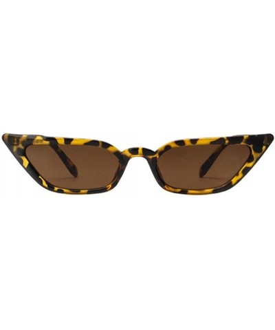 Cat Eye Sunglasses Designer Vintage Transparent Glasses - Leopard - CH198ET280E $37.58