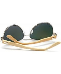 Goggle Bamboo Pilot Sunglasses Men Wooden Metal Women Brand Designer Mirror Sun Glasses Drive Retro De Sol - Kp1510 C2 - C819...