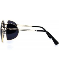 Round Mens Pimp Side Visor Round Circle Color Lens Metal Rim Sunglasses - Gold Black - CP18H9RYXDU $10.43