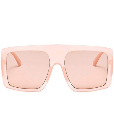 Square New 2019 Oversized Sunglasses Women Brand Gradient Large Frame Shades Vintage Sun Glasses - Pink - C418NCD7YT7 $16.14