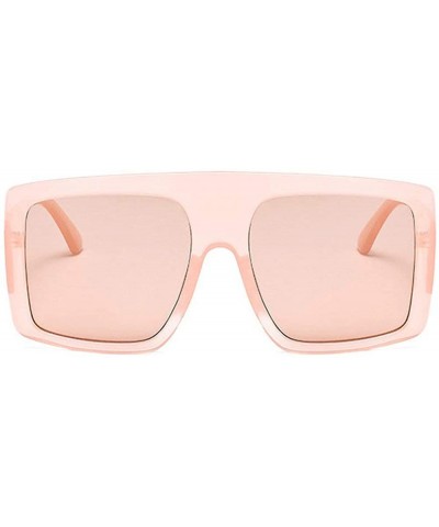 Square New 2019 Oversized Sunglasses Women Brand Gradient Large Frame Shades Vintage Sun Glasses - Pink - C418NCD7YT7 $16.14