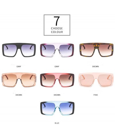 Square New 2019 Oversized Sunglasses Women Brand Gradient Large Frame Shades Vintage Sun Glasses - Pink - C418NCD7YT7 $16.14