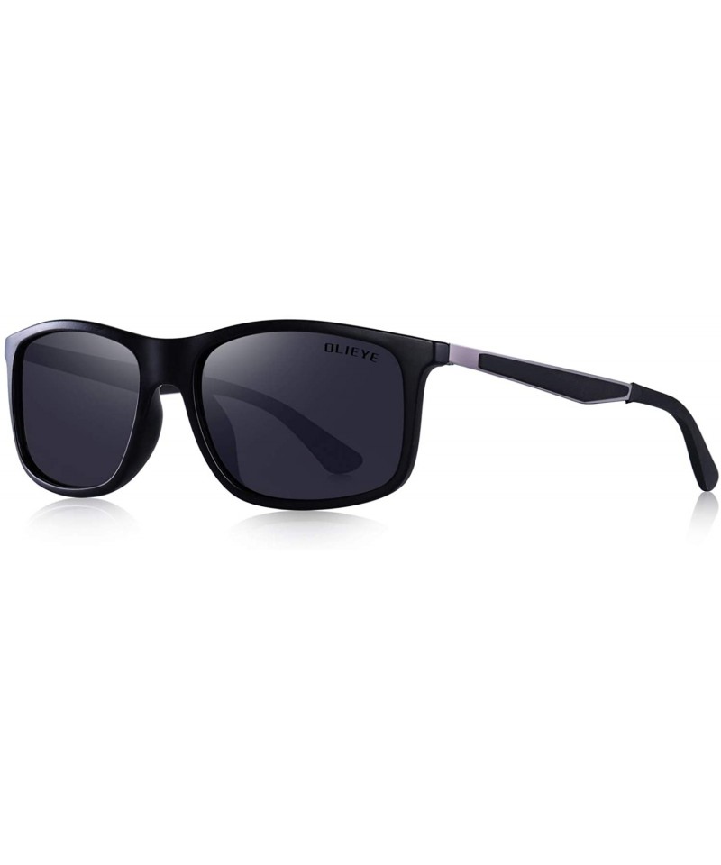 Rectangular Unisex Ultra-light Series Sports Polarized Sunglasses TR90 Legs O8161 - Black - CJ18H37EGN4 $13.20