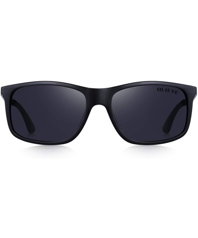 Rectangular Unisex Ultra-light Series Sports Polarized Sunglasses TR90 Legs O8161 - Black - CJ18H37EGN4 $13.20