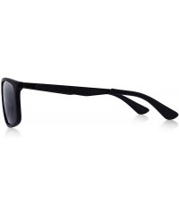 Rectangular Unisex Ultra-light Series Sports Polarized Sunglasses TR90 Legs O8161 - Black - CJ18H37EGN4 $13.20