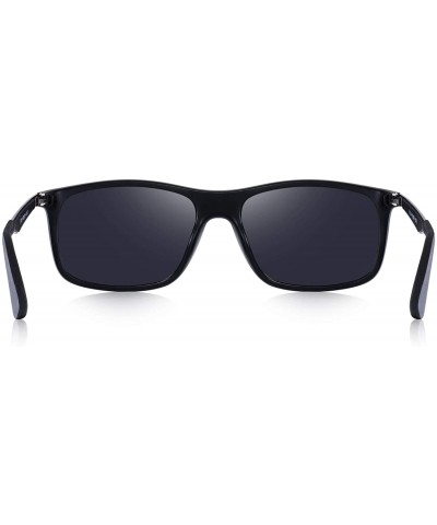 Rectangular Unisex Ultra-light Series Sports Polarized Sunglasses TR90 Legs O8161 - Black - CJ18H37EGN4 $13.20