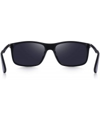 Rectangular Unisex Ultra-light Series Sports Polarized Sunglasses TR90 Legs O8161 - Black - CJ18H37EGN4 $13.20