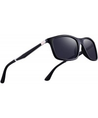 Rectangular Unisex Ultra-light Series Sports Polarized Sunglasses TR90 Legs O8161 - Black - CJ18H37EGN4 $13.20