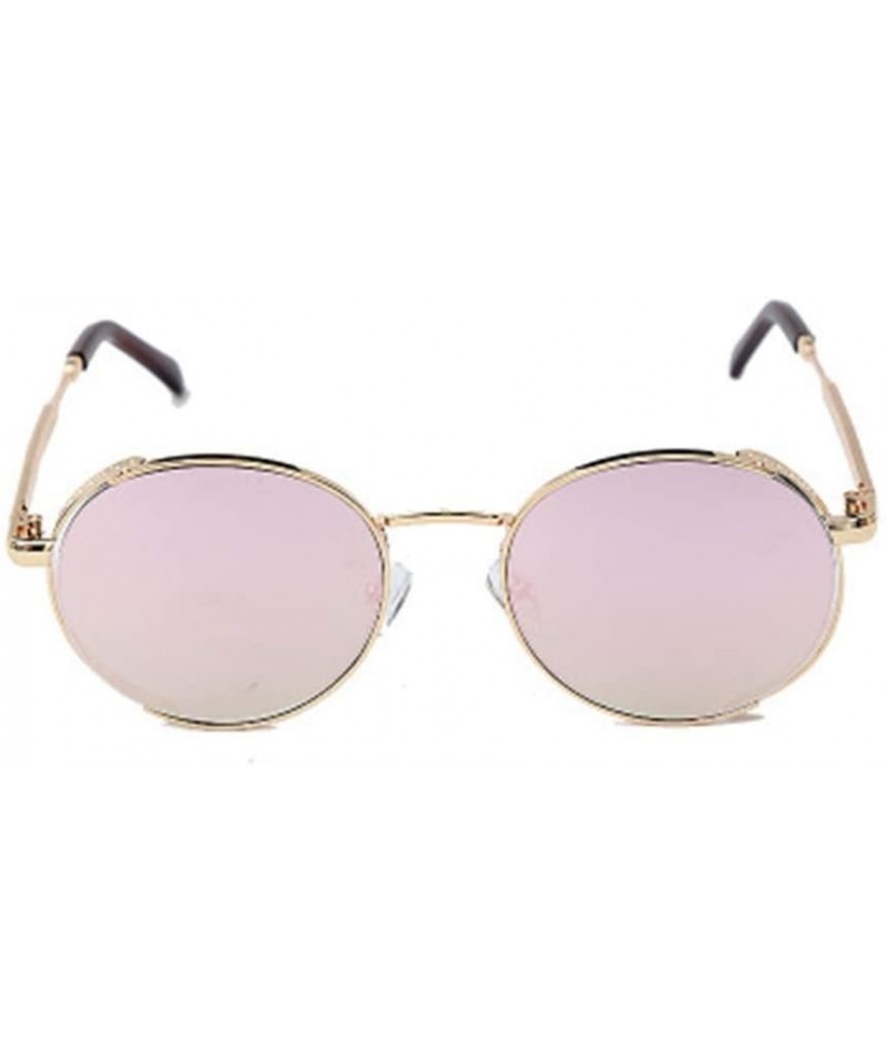 Round Round Frame Ladies Colorful Polarized Sunglasses Large Frame Multicolor Metal Glasses - 3 - C4190HCADLY $25.04