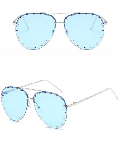 Sport Oversized Sunglasses for Men Women UV Protection for Driving Traveling - Blue - C818DM4YZ7K $14.61