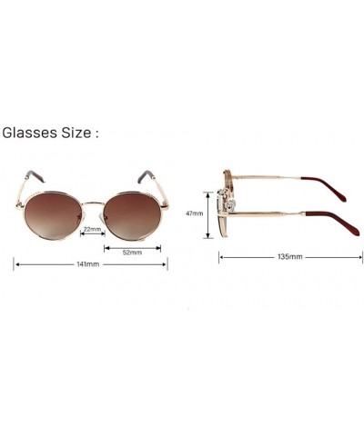 Round Round Frame Ladies Colorful Polarized Sunglasses Large Frame Multicolor Metal Glasses - 3 - C4190HCADLY $64.28
