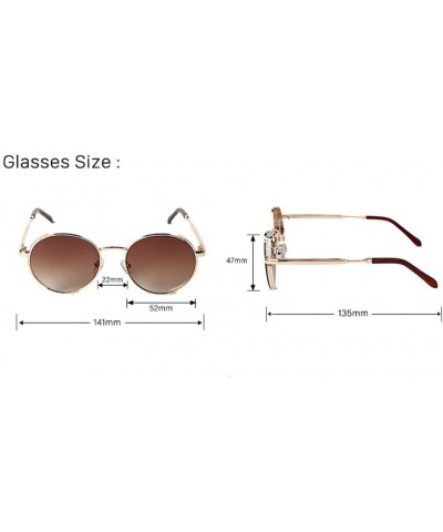 Round Round Frame Ladies Colorful Polarized Sunglasses Large Frame Multicolor Metal Glasses - 3 - C4190HCADLY $25.04