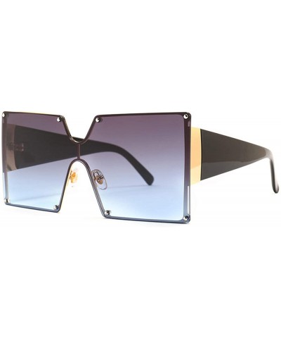 Oversized Fashion Square Sunglasses Women Oversized Gradient Blue Black One Piece Sun Glasses Style Shades UV400 - Gv0268-1 -...