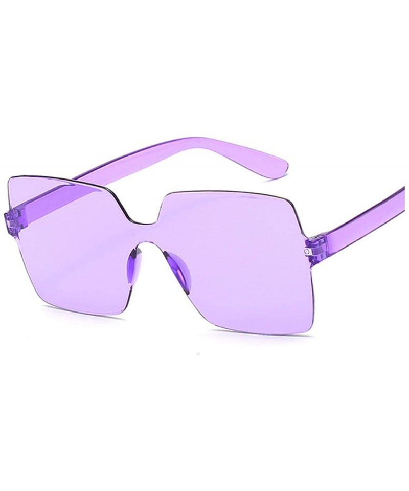 Goggle Fashion Sunglasses Women Ladies Red Yellow Square Sun Glasses Female Driving Shades UV400 Feminino - Purple - CN198ZUA...