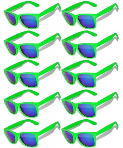 Rimless Vintage Mirrored Lens Sunglasses Matte Frame 10 Pack in Multiple Colors OWL. - 10_pairs_green_matte - CS127GNUKDH $43.63