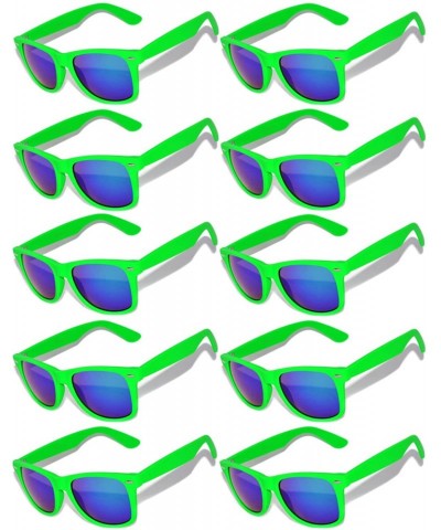 Rimless Vintage Mirrored Lens Sunglasses Matte Frame 10 Pack in Multiple Colors OWL. - 10_pairs_green_matte - CS127GNUKDH $27.49