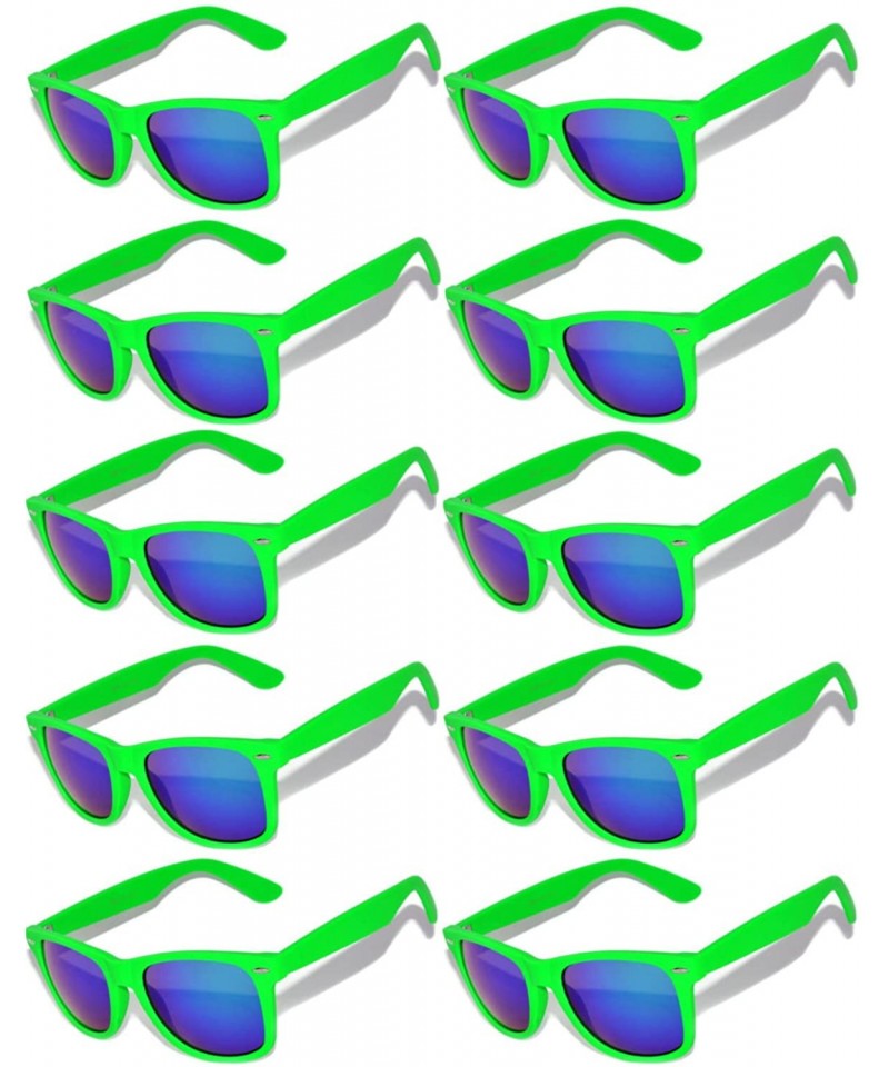 Rimless Vintage Mirrored Lens Sunglasses Matte Frame 10 Pack in Multiple Colors OWL. - 10_pairs_green_matte - CS127GNUKDH $27.49